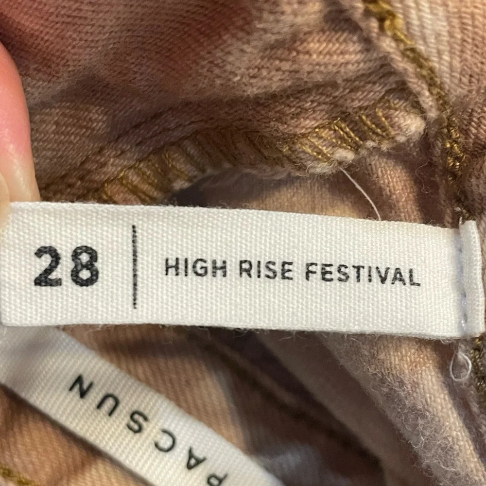 PacSun Brown Tie-Dye Frayed Hem Jean Shorts - Picture 4 of 5